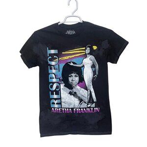 Rue 21 Aretha Franklin "Respect" Graphic Tee Womens S Black Cotton  NWT